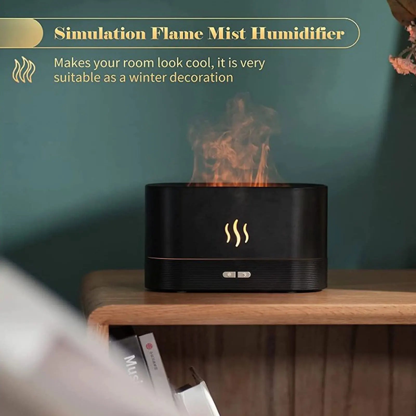Flame Humidifier Humidblaze Humidifier with Flame Effect Essential Oil Diffuser for Desk Aromatherapy Diffuser Humidifier With